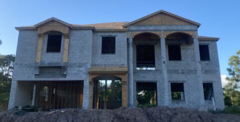New Construction Shell Construction of 2 Story Single Family Home in Loxahatchee, Florida