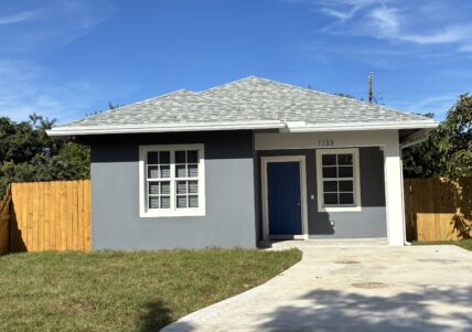 New Construction of Grey Single Family Home in Lantana Florida by Cilas Construction
